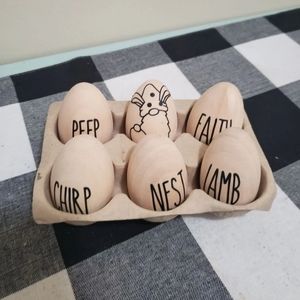 Target rae dunn inspired wood eggs